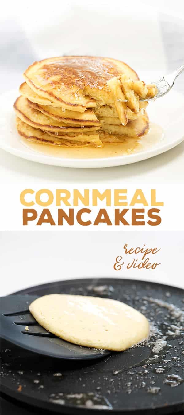 These gluten free cornmeal pancakes have a really lovely texture and enough flavor that they scarcely need much syrup or butter for serving.