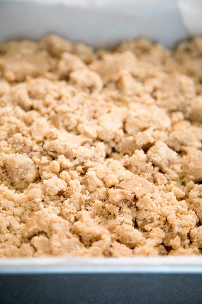 This gluten free apple Bisquick coffee cake is a riff on the famous velvet crumb cake, made with everyone's favorite crumble topping. Perfect for brunch, or a snack!