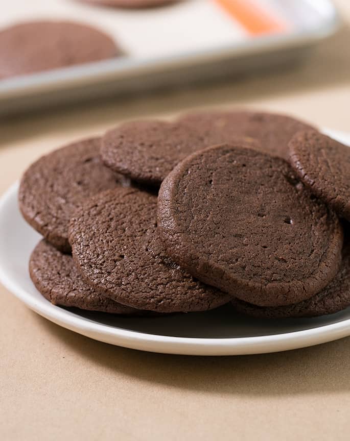 These gluten free brownie cookies have all the richness of brownies in a soft, chewy and tender cookie. They're made without chocolate chips because they don't need them!