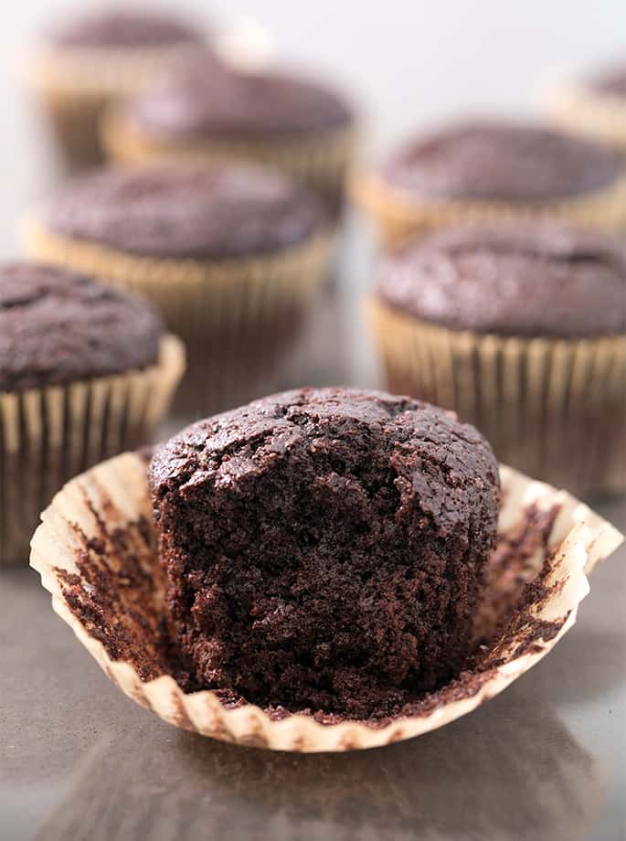 These special flourless chocolate cupcakes are naturally gluten free and dairy free, and rich and incredibly moist. They're made with soaked quinoa instead of any sort of flour, but you'd never know it!