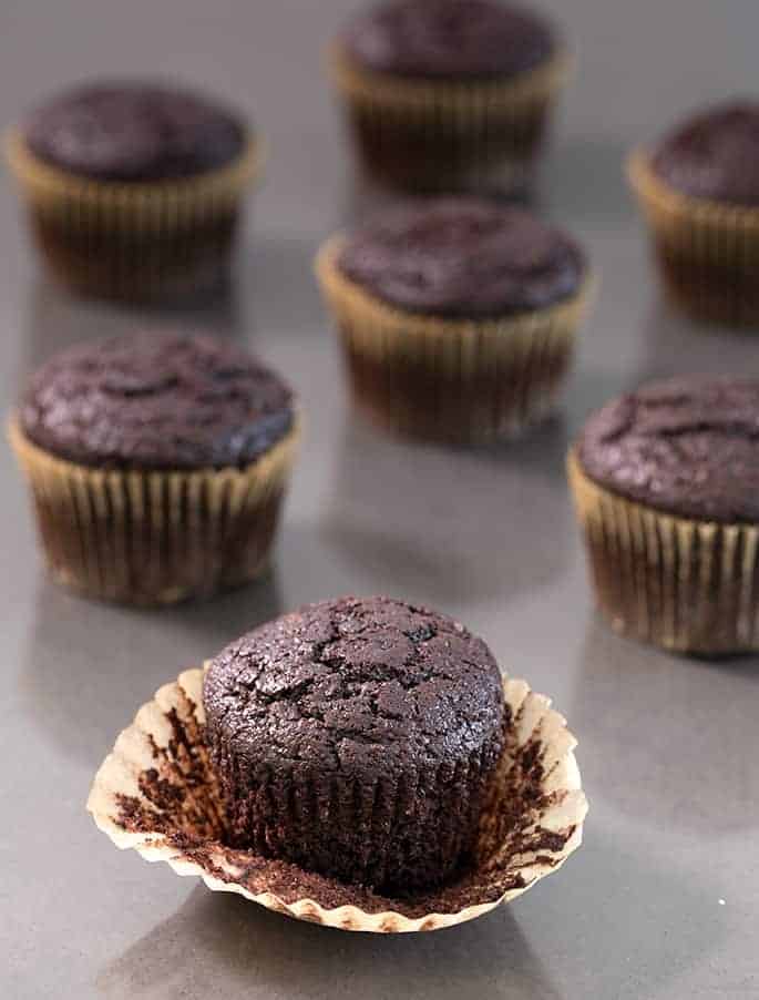 These special flourless chocolate cupcakes are naturally gluten free and dairy free, and rich and incredibly moist. They're made with soaked quinoa instead of any sort of flour, but you'd never know it!