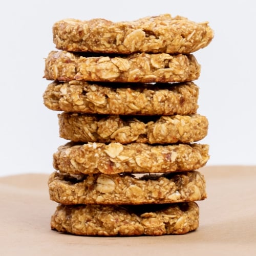 stack of 7 3 ingredient oatmeal cookies
