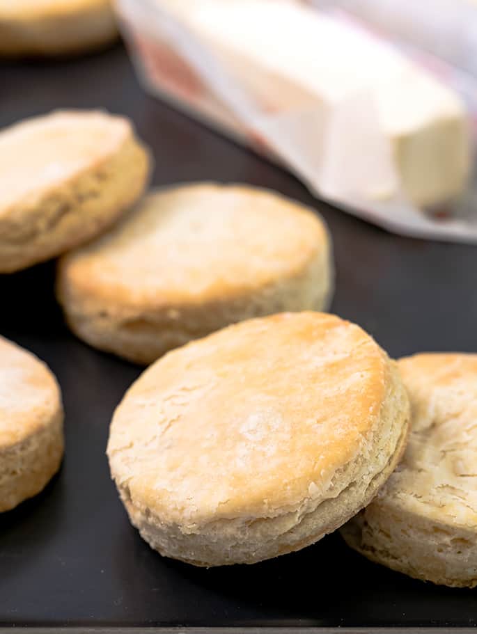 These gluten free vegan biscuits are made with just the right balance of vegan butter and shortening. They're light and flaky, and they even taste buttery. You just have to try them!