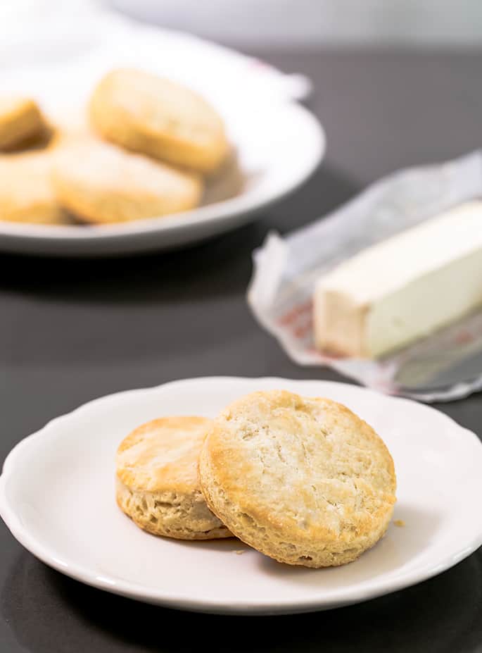 These gluten free vegan biscuits are made with just the right balance of vegan butter and shortening. They're light and flaky, and they even taste buttery. You just have to try them!