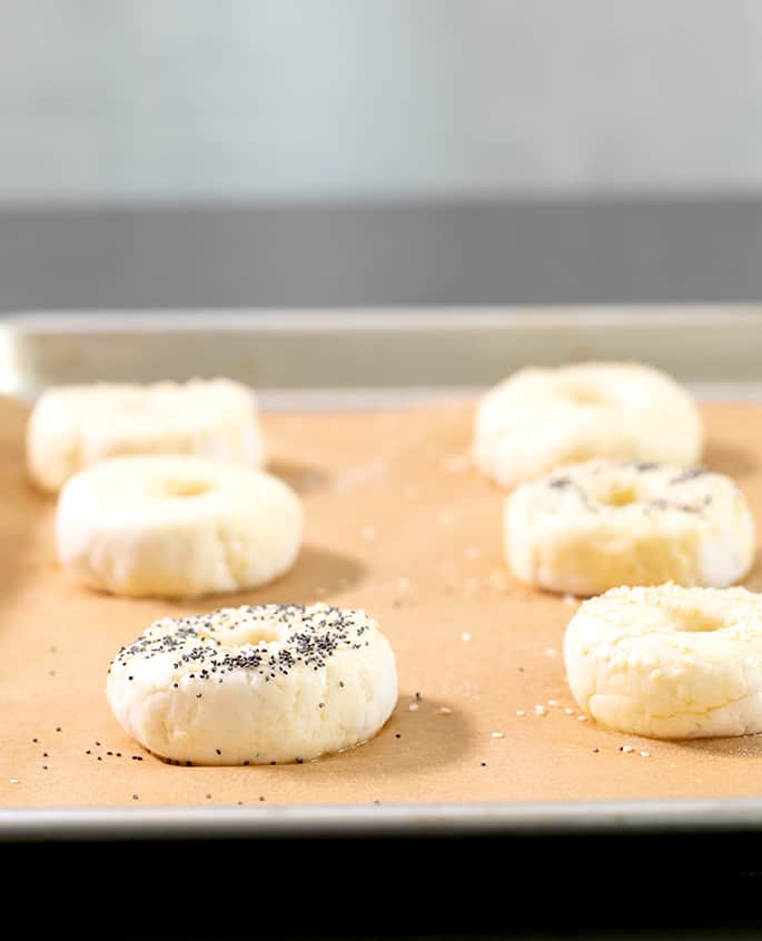 These simple Weight Watchers gluten free bagels are made with just 5 simple ingredients and have only 3 SmartPoints each. Even if you're not on (or even interested in) WW, you're going to love how easy this dough is—and how it tastes!