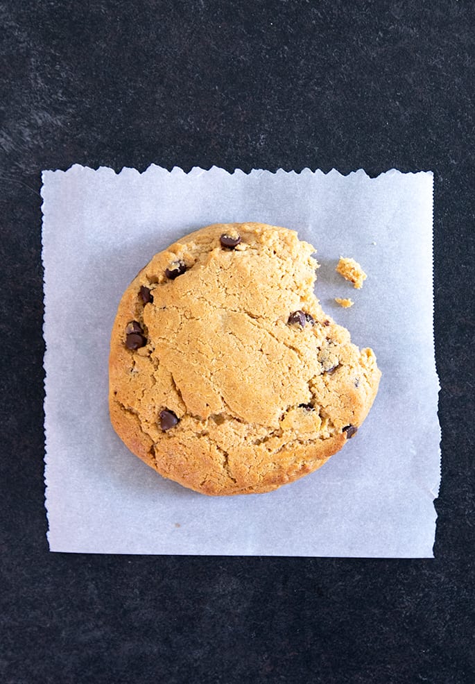 These easy chocolate chip peanut butter protein cookies are made in one bowl, with high-quality whey protein, smooth peanut butter, and just a touch of honey. 