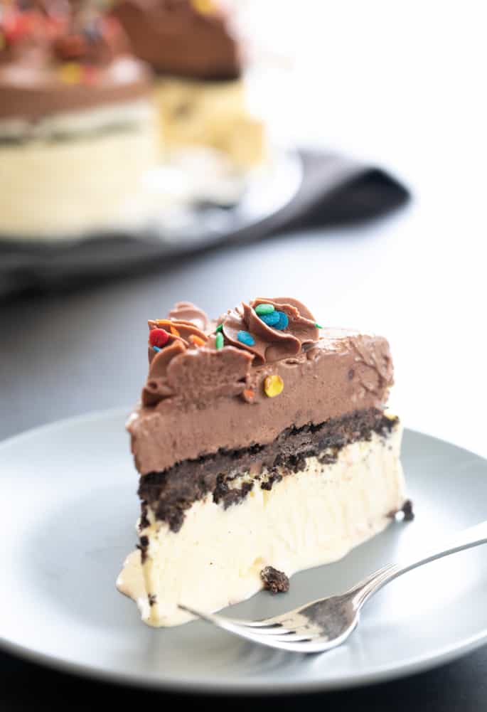 Easy Homemade Ice Cream Cake (Semifreddo Vanilla and Chocolate)