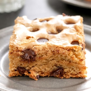 gluten free cookie bars one bar on plate