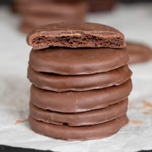 gluten free thin mints cookies in stack