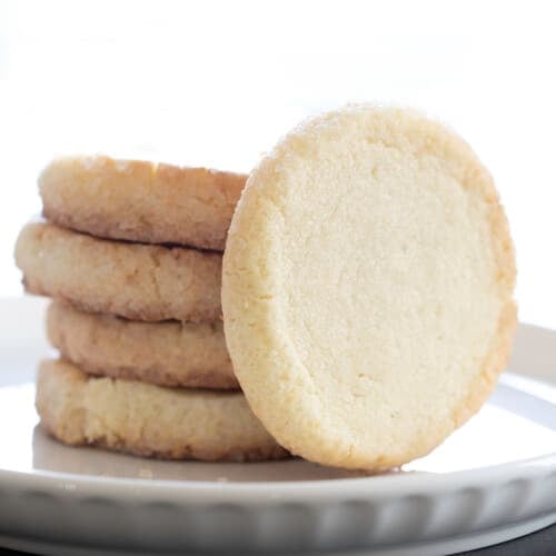 gluten free sable cookies french shortbread 4 in stack one on its side