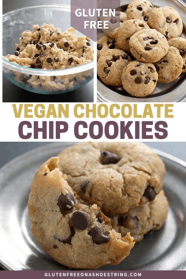 These vegan gluten free chocolate chip cookies are thick and extra chewy, and they are perfect if you are out of eggs or just do not eat them.