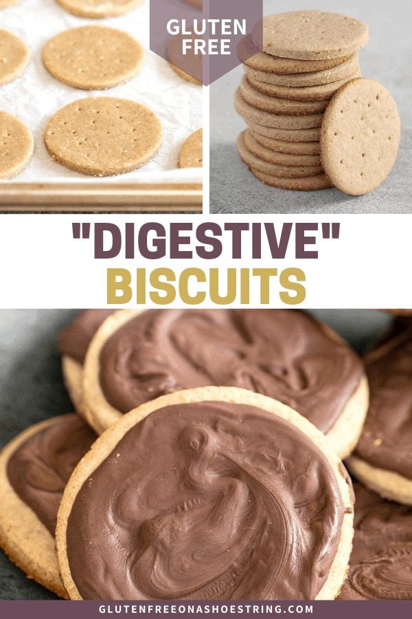 digestive biscuits raw and shaped on tray, baked and in a stack, and coated in chocolate on a plate