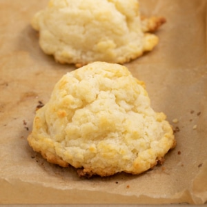 gluten free biscuits without xanthan gum baked on brown paper