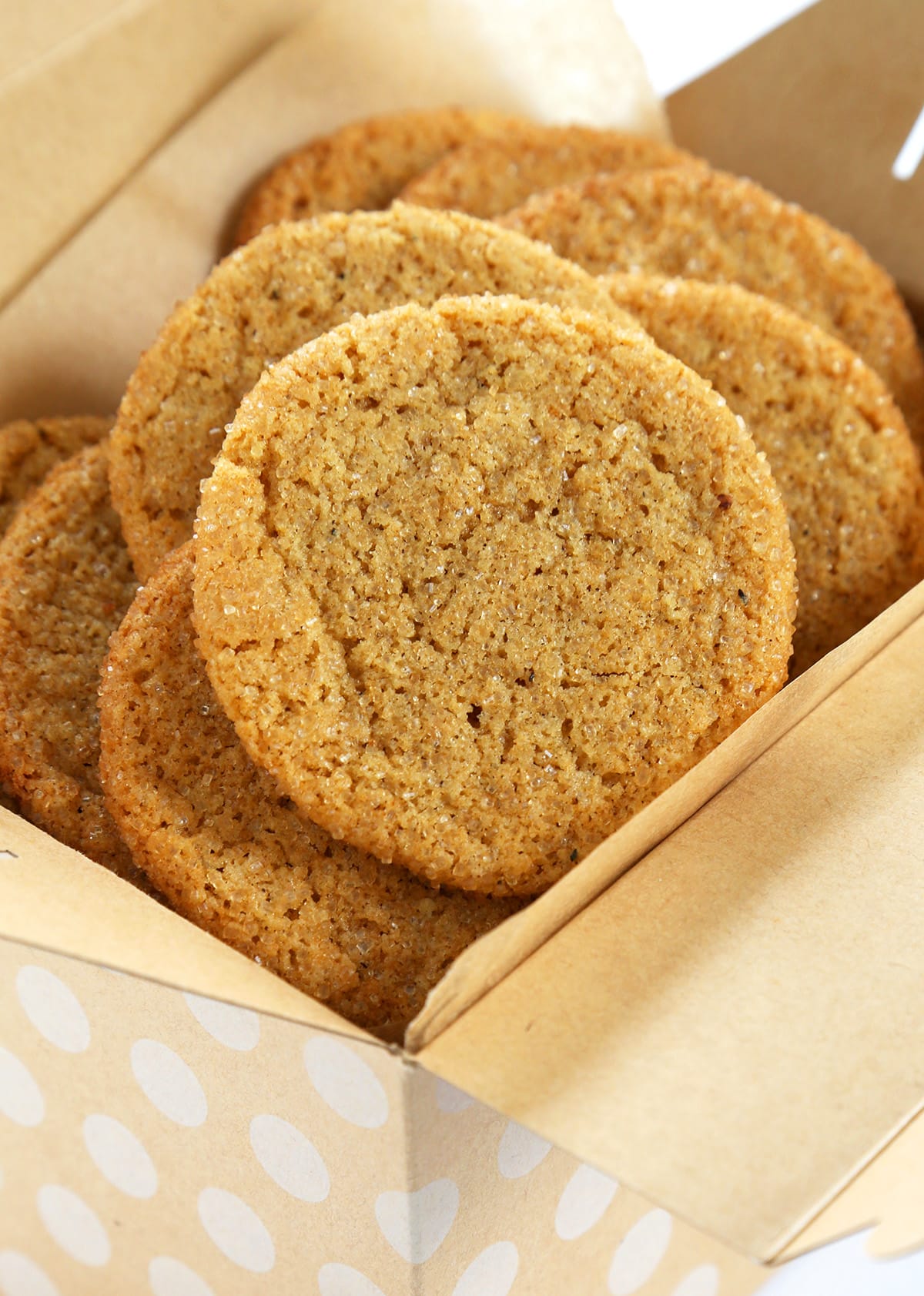 A box filled with ginger cookies