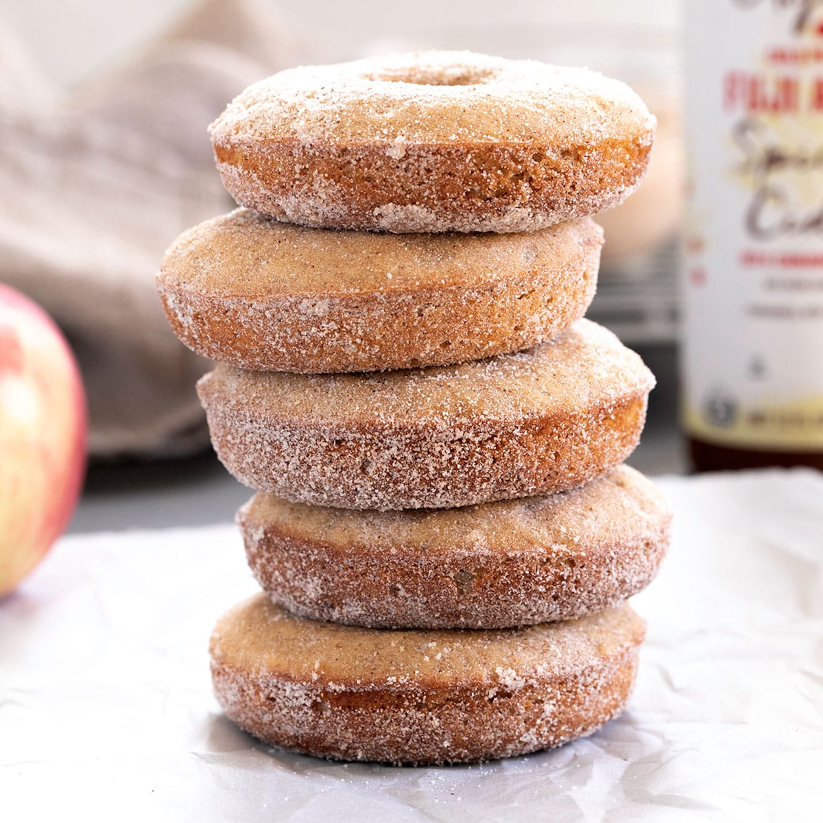 stack of 5 gluten free apple cider donuts