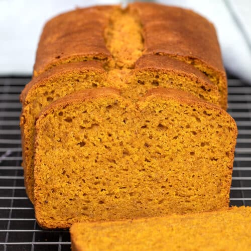 gluten free pumpkin bread square image