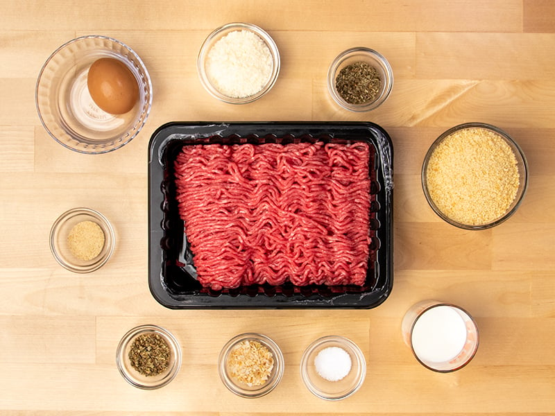 Ingredients for gluten free meatballs