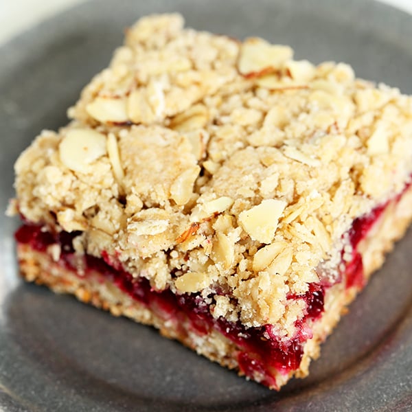 Gluten free cranberry jam bars