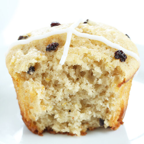 Gluten free hot cross bun muffins