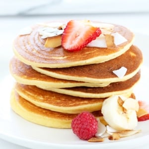 stack of coconut flour pancakes