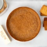 baked brown graham cracker crust on white paper