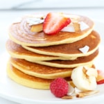 stack of coconut flour pancakes