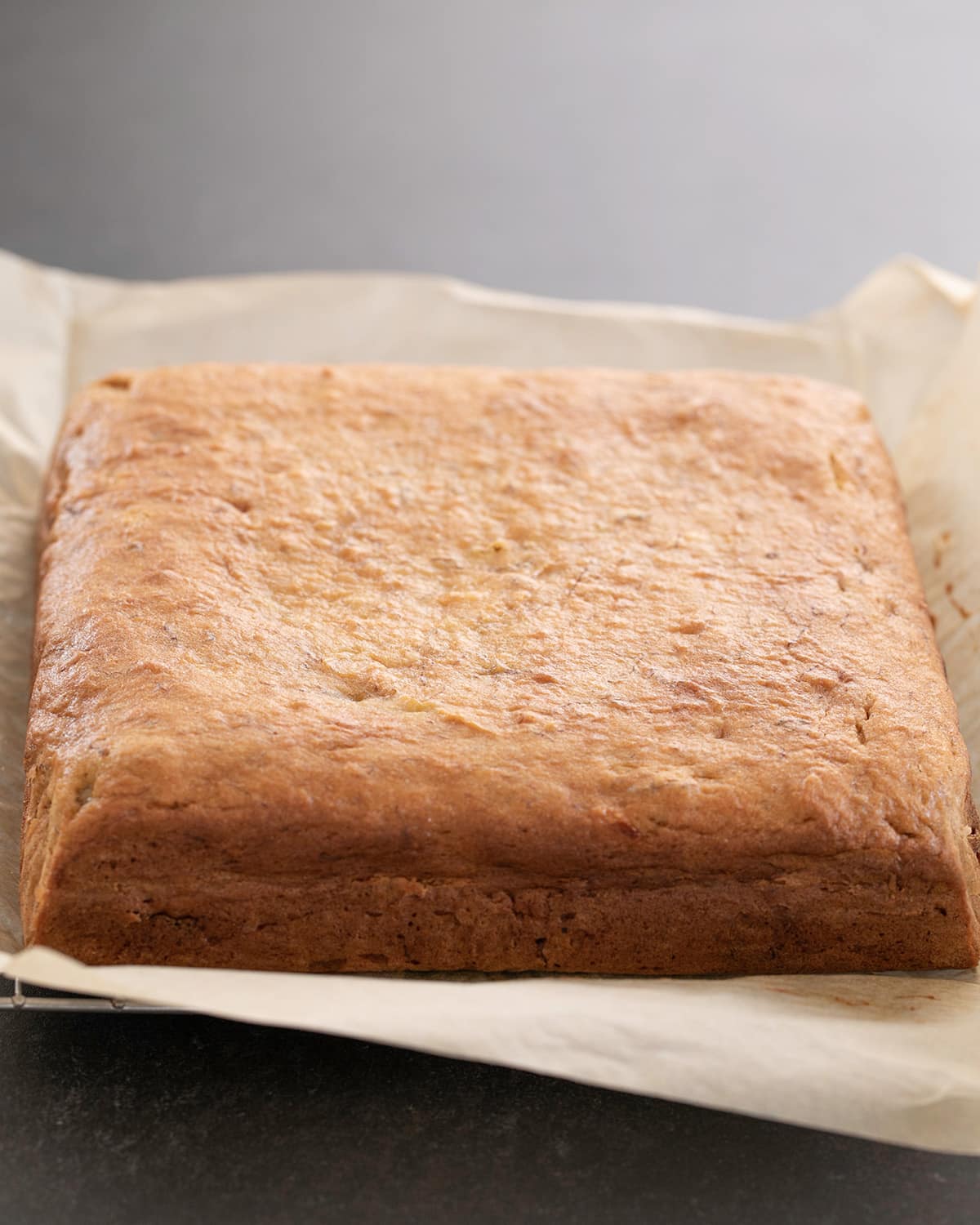 Banana cake baked cooling