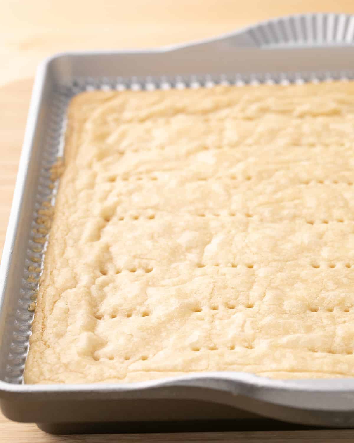 Shortbread baked in pan